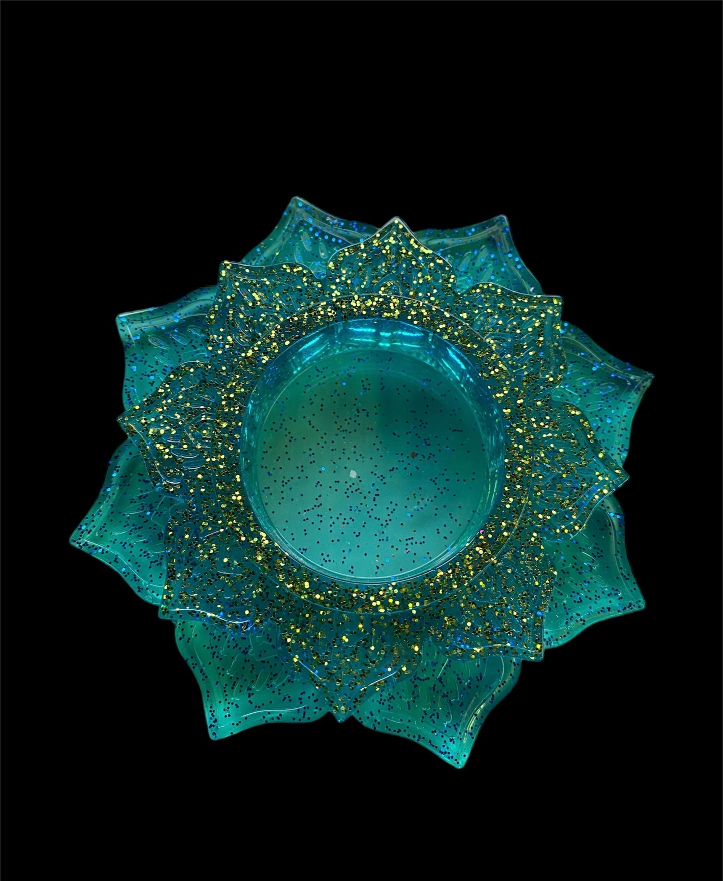 Resin flat Lotus candle tea light holder