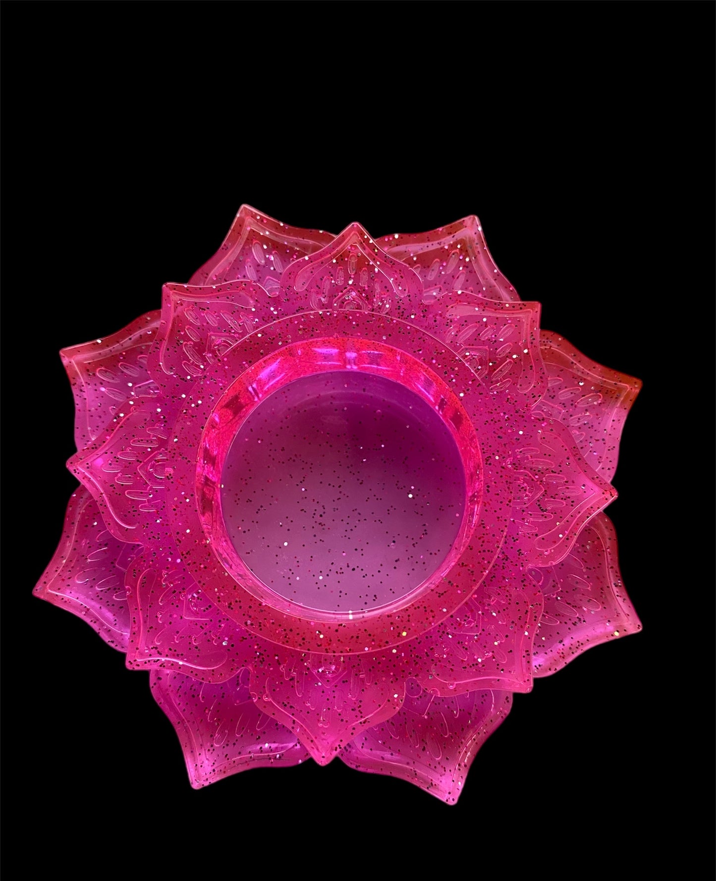 Resin flat Lotus candle tea light holder