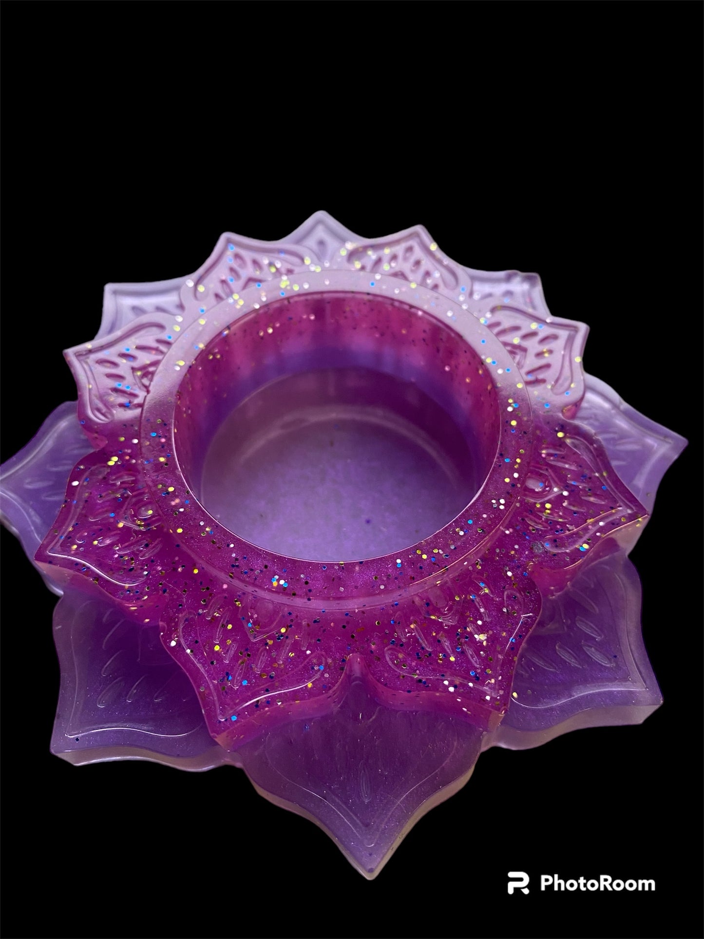 Resin flat Lotus candle tea light holder