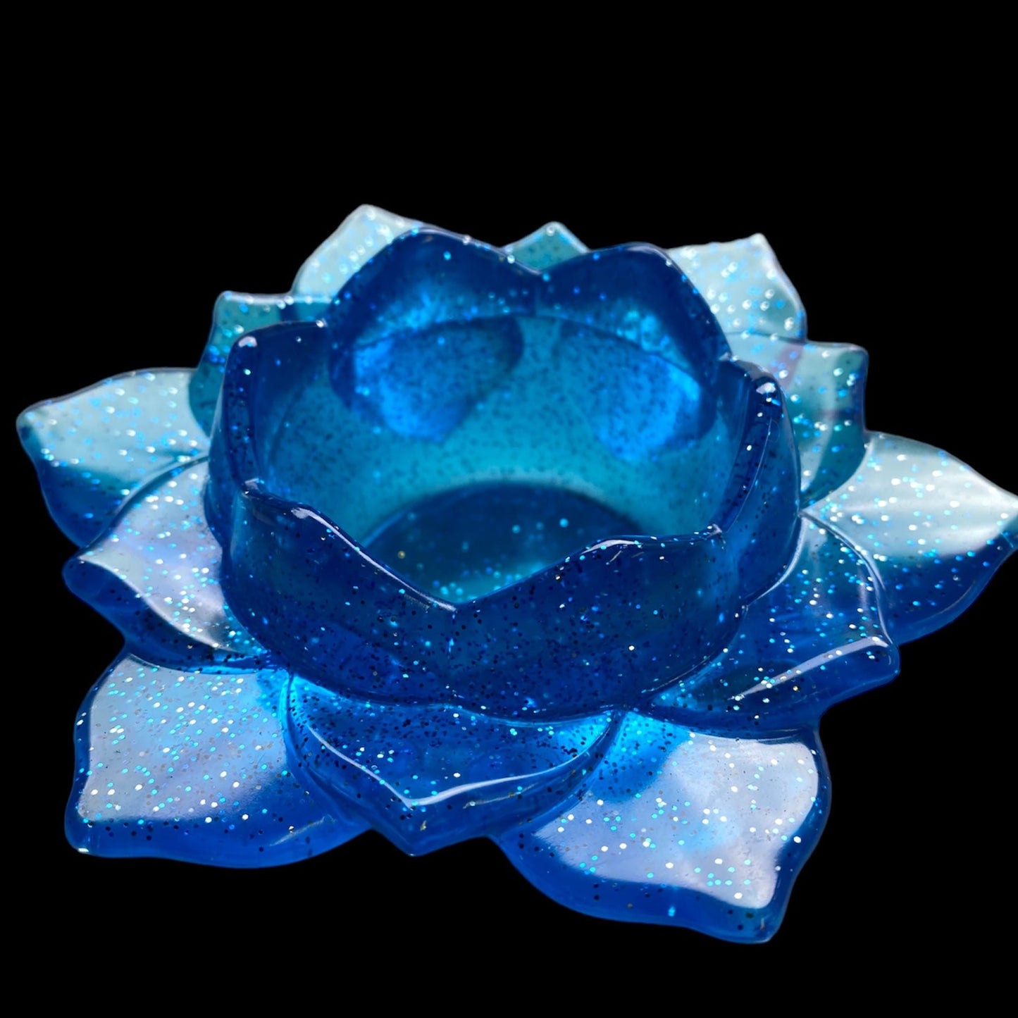 Open Lotus Tea Light Candle Holder